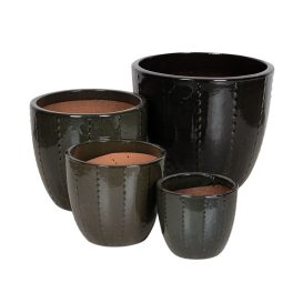   Corset Classic kerámia növénytartó szett cédruszöld 23x20,5-48x43cm S/4