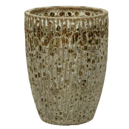   Brisbane Vase kerámia növénytartó savmaratott barna 26x34cm