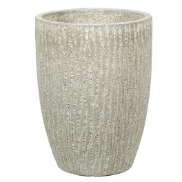   Brisbane Vase kerámia növénytartó savmaratott antik fehér 26x34cm