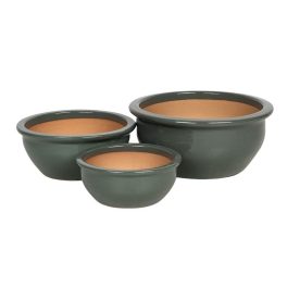   Verona Argos kerámia növénytartó szett szürke 24x10,5-38x15,5cm S/3