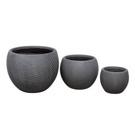 Colombo kompozit gömbkaspó szett szürke 53x41cm S/3 DT-578510