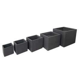 Atlanta Cube kompozit növénytartó szett grafit 22,5x22,5x22-55x55x47cm S/5 DT-620160