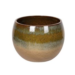 Singa Globe kerámia növénytartó zöldesbarna 23x18cm EC-501021