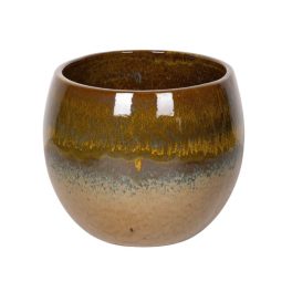 Singa Globe kerámia növénytartó zöldesbarna 41x35cm
