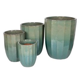  Harlow Rib Vase kerámia növénytartó szett mentazöld 31x40-56x71cm S4