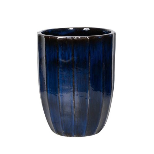 Harlow Rib Vase kerámia növénytartó királykék 31x40cm