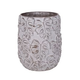 Monstera nyújtott kőkaspó szürke 11,5x16,5cm HG-21908_13
