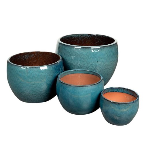 Laguna Globe kerámia növénytartó szett türkiz 23x17-53x38cm S4