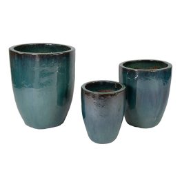   Kingston Vase kerámia növénytartó szett türkiz 35x44-54x67cm S3