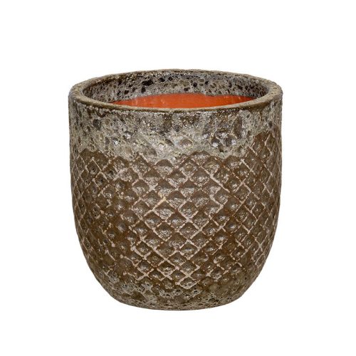 Caldera Diamo kerámia növénytartó savmaratott antik mohazöld 47x47cm