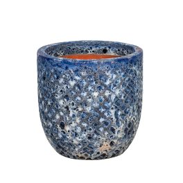   Caldera Diamo kerámia növénytartó savmaratott antik kék 30x30cm