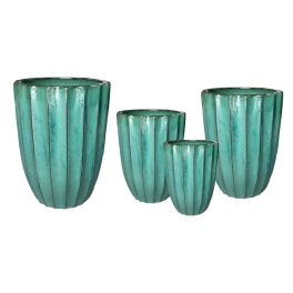  Noble Rib Vase kerámia váza szett mohazöld 30x39-55x73cm S4