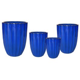   Noble Rib Vase kerámia váza szett királykék 30x39-55x73cm S4