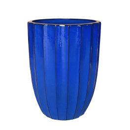 Noble Rib Vase kerámia váza királykék 36x50cm