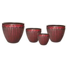   Noble Lines Classic kerámia növénytartó szett vérvörös 31x29,5-58x51cm S4