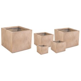   Yukon Cube kompozit növénytartó szett bézs 23x23x23-55x55x46cm S5