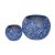 Byron Globe kerámia növénytartó szett savmaratott kék 29x22-48x36cm S2