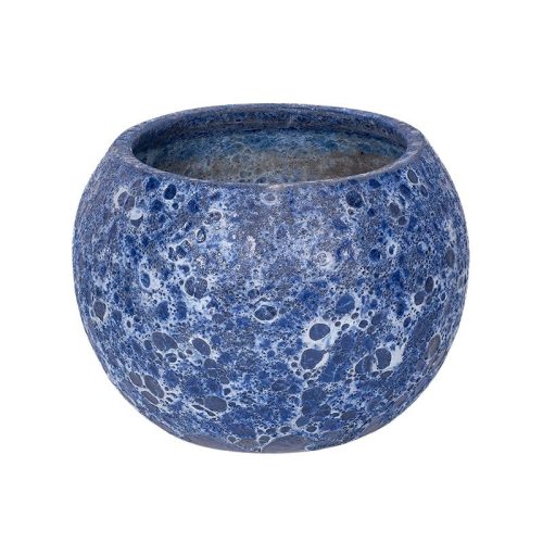 Byron Globe kerámia növénytartó savmaratott kék 48x36cm