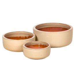 Sadie Cylinder kerámia ültetőtál szett krém 18x8-28x12,5cm S3 MC-134084