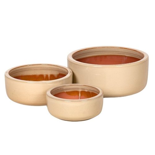 Sadie Cylinder kerámia ültetőtál szett krém 18x8-28x12,5cm S3 MC-134084