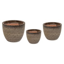   Davenport Classic kerámia növénytartó szett espresso 18x15-28x22,5cm S3