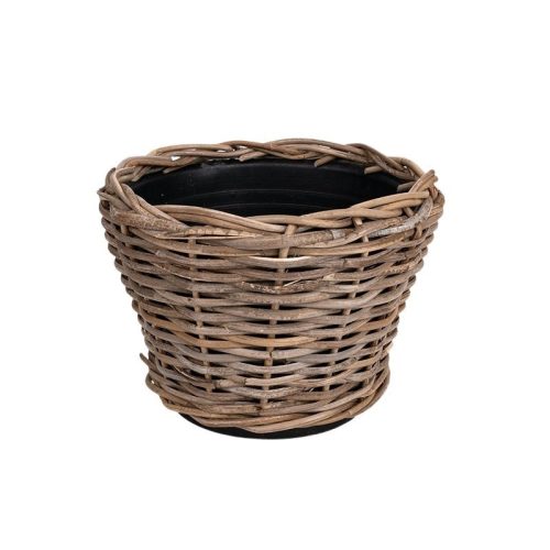 Drypot hasított rattan kaspó barna 33x24cm VD-300319