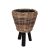 Drypot rattan lábas kaspó barna-fekete 33x26/45cm VD-300351