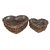 szív alakú rattan tál szett barna 39x39x15cm S/2 VD-301145
