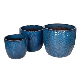   Sylva Classic kerámia növénytartó szett antik kék 38,5x35-57x49cm S3