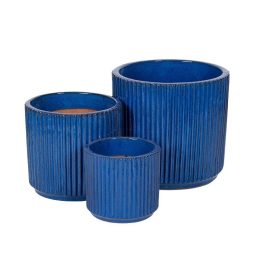   Soren Cylinder kerámia növénytartó szett királykék 22x20,5-38x35cm S3