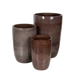   Vase Giant kerámia növénytartó szett rusztikus barna 42x63-65x100cm S3