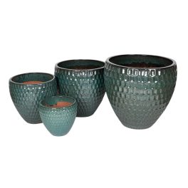   Remy Classic kerámia növénytartó szett mohazöld 30x27-57,5x55,5cm S4