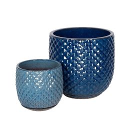   Nova Classic kerámia növénytartó szett antik kék 30,5x30,5-45,7x45,7cm S2
