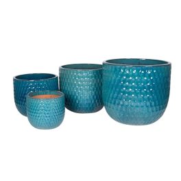   Hollis Classic kerámia növénytartó szett türkiz 30x27-59x50cm S4