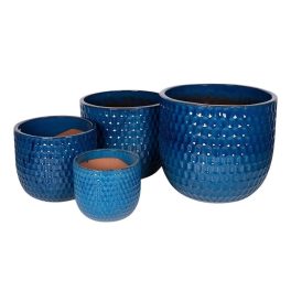   Hollis Classic kerámia növénytartó szett királykék 30x27-59x50cm S4