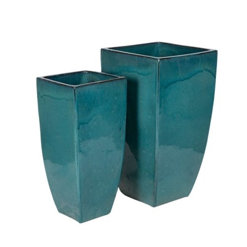 Indy Vase kerámia váza szett türkiz 35x35x62-42x42x78cm S2